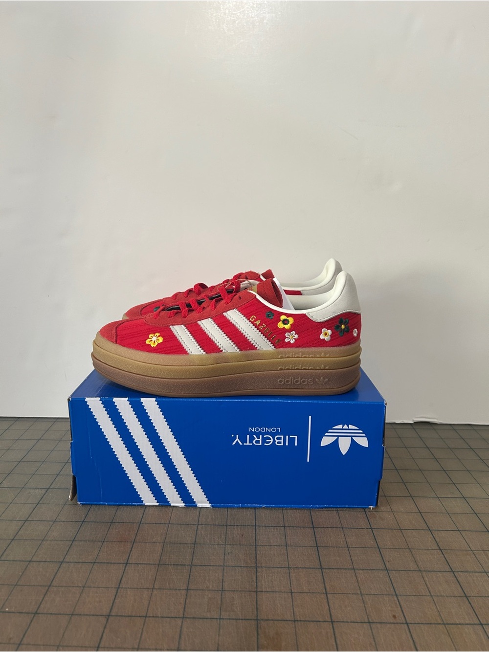 Adidas Gazelle Bold ‘Liberty London Better Scarlet Yellow’ Women’s